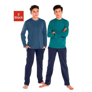 Pyjama Authentic Le Jogger Gr. 182, Bunt (petrol, Marine) Kinder Homewear-sets Pyjamas