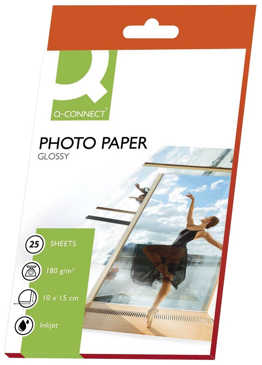 q-connect inkjet-photopapiere - 10x15 cm, hochglÃ¤nzend, 180 g/qm, 25 blatt
