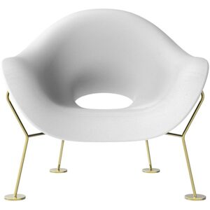 Qeeboo Pupa Brass Base Indoor Sessel - White - 87 X 78 X 84 Cm