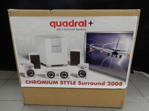 quadral chromium style surround 2008 set 5.1 a/v-laustsprechersystem mit aktiv-subwoofer weiss hochglanz weiÃŸ