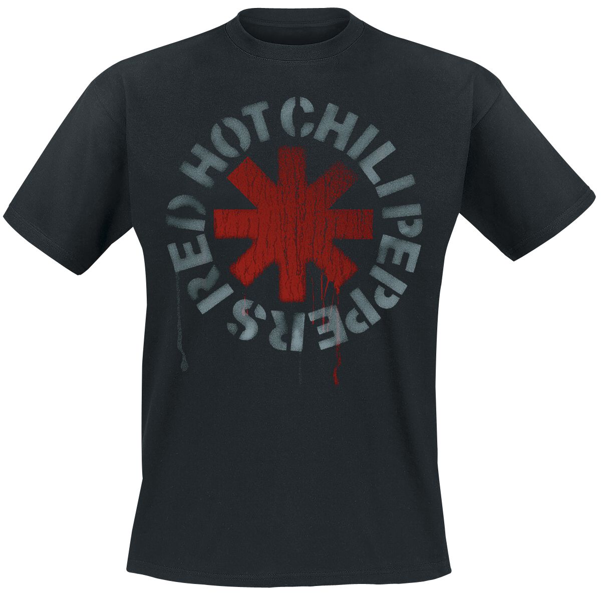 red hot chili peppers t-shirt - stencil black - s bis 5xl - fÃ¼r mÃ¤nner - grÃ¶ÃŸe s - - lizenziertes merchandise! schwarz