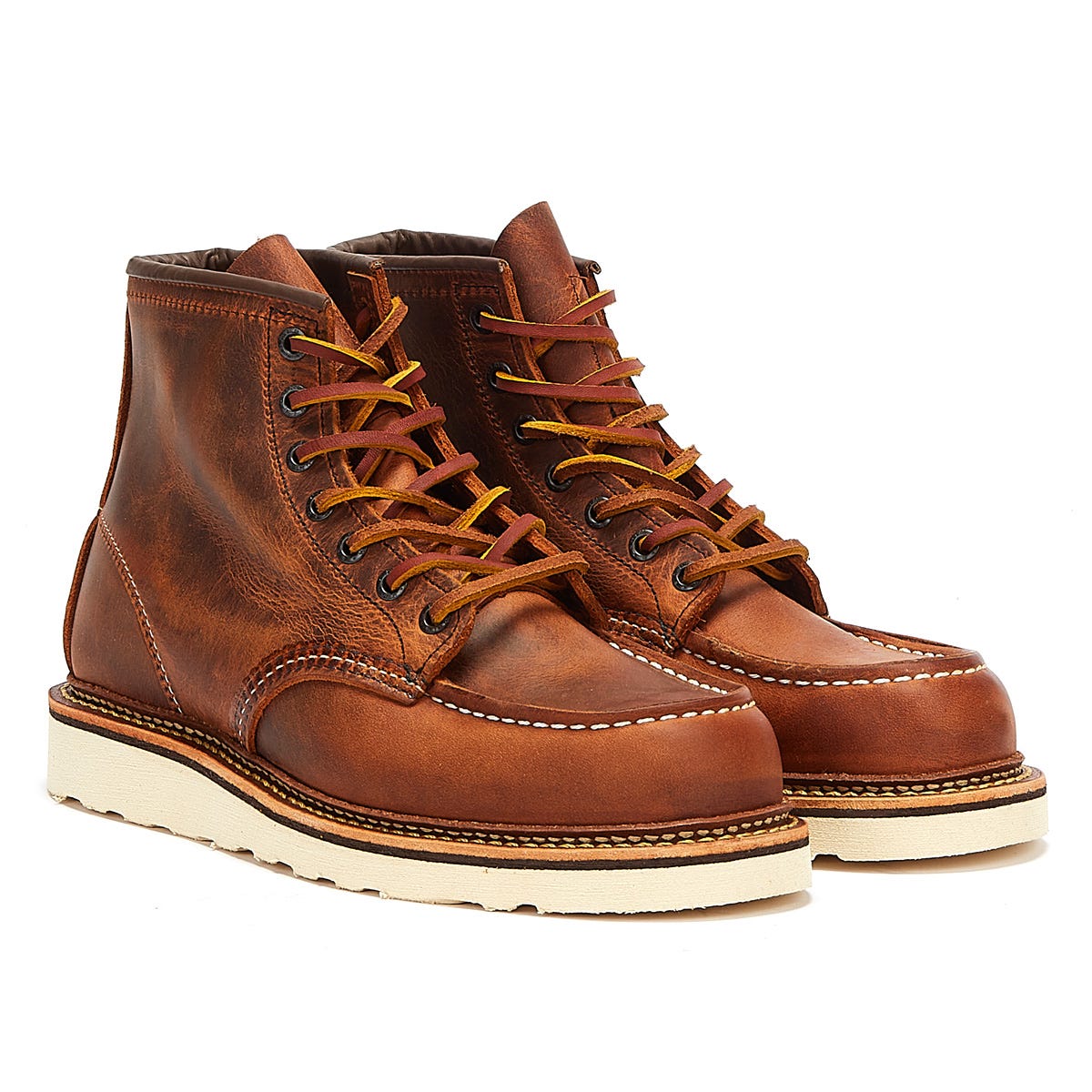 red wing shoes classic moc toe r&t mens copper stiefel brown