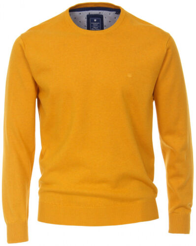 redmond casual regular fit pullover , einfarbig gelb uomo