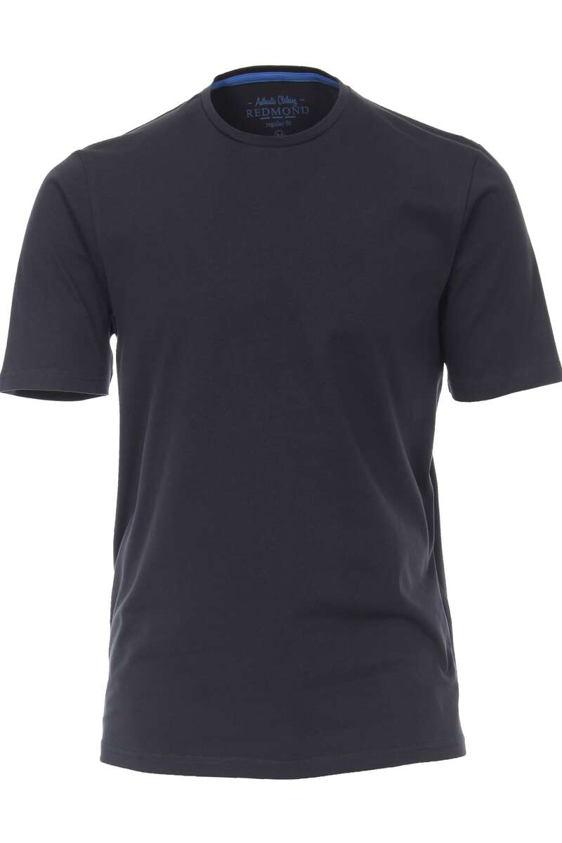 redmond regular fit t-shirt rundhals , einfarbig nachtblau uomo