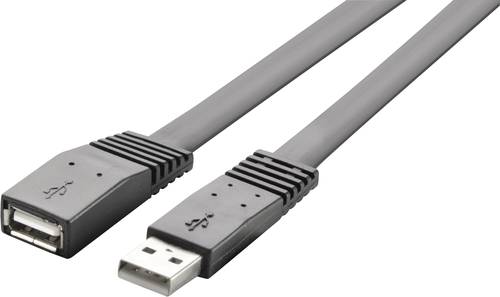 renkforce usb-kabel usb 2.0 usb-a stecker, usb-a buchse 1.00m schwarz hochflexibel rf-4087404