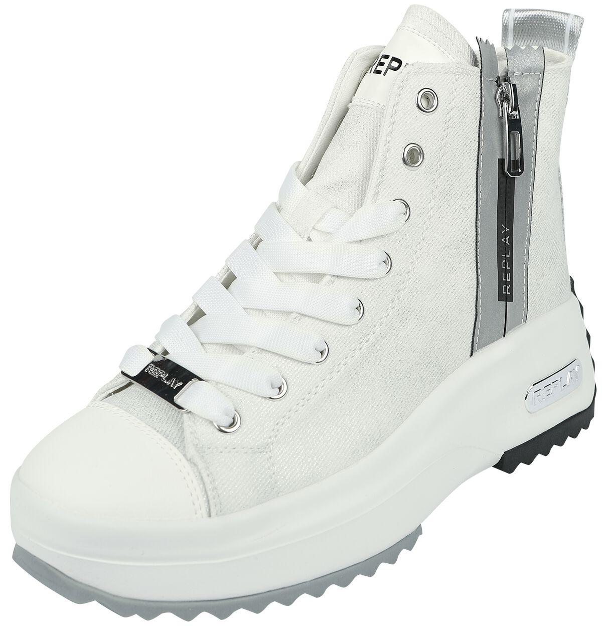 Replay Aqua 2 Zip Gwz5m C0004t - Damen Schuhe Sneaker - 081-white-silver