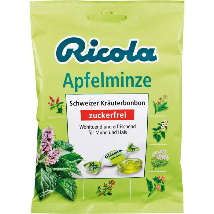 Ricola Apfelminze Schweizer Bonbons Ohne Zucker Frisch Und Fruchtig 18x75g
