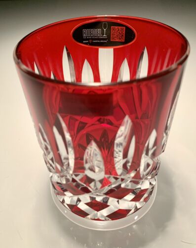 Riedel Whiskybecher Tumbler Glas Becher Trinkglas Laudon Kristallglas Rot H 10cm