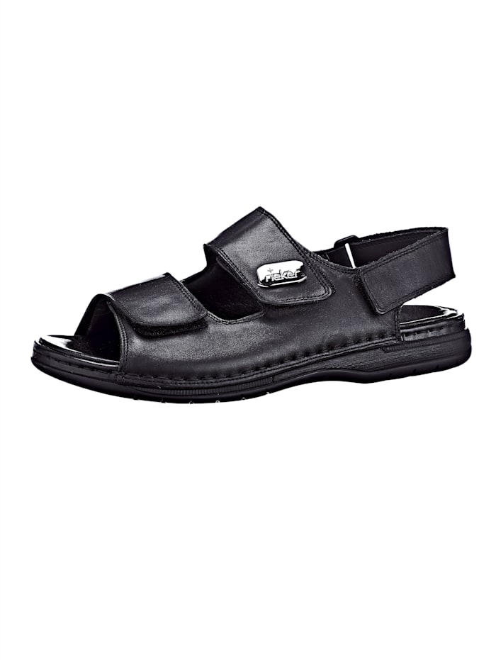 rieker sandale mit praktischen klettverschlÃ¼ssen schwarz