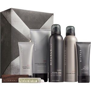 Rituals Rituale Homme Collection Geschenkset Homme Shower Foam 200 Ml + Sport Shower Foam 200 Ml + Sport Cooling Shower Gel 200 Ml + Homme Charcoal Face Scrub 70 Ml + Life Is A Journey - Homme Car Perfume 2x3 G