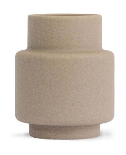 ro collection vase hurricane ceramic 15 cm h light stone
