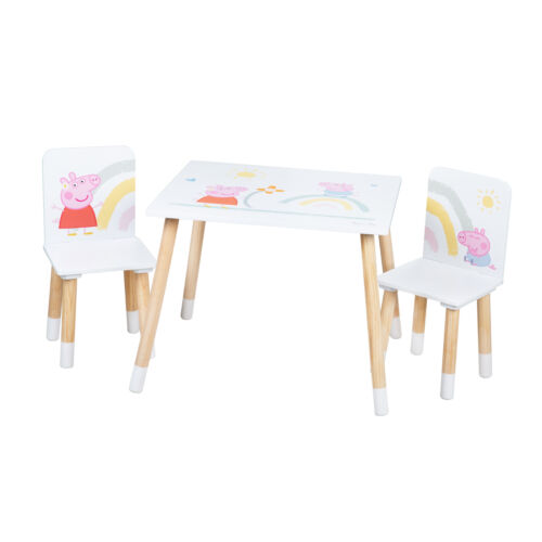 Roba Kids Kindersitzgruppe 2 Stühle + Tisch Peppa Pig - Weiß Neu