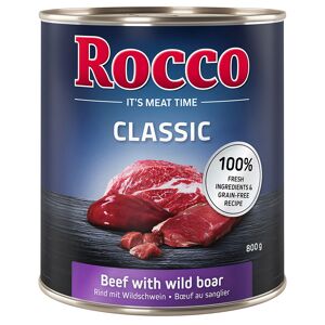 Rocco Classic 24 X 800g - Rocco Nassfutter Im Sparpaket - Rind Mit Wildschwein