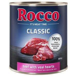 Rocco Classic 24 X 800g - Rocco Nassfutter Im Sparpaket - Rind Mit Kalbsherzen
