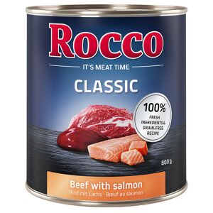 Rocco Classic 24 X 800g - Rocco Nassfutter Im Sparpaket - Rind Mit Lachs