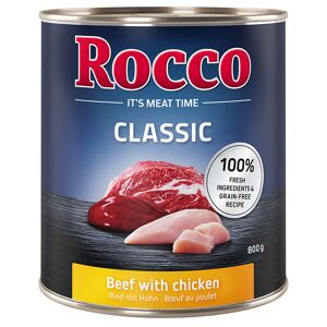 Rocco Classic 24 X 800g - Rocco Nassfutter Im Sparpaket - Rind Mit Huhn
