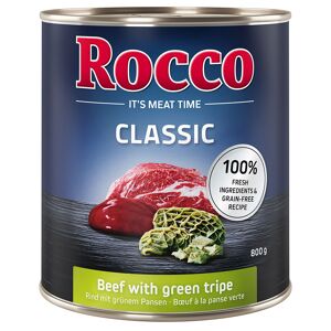 Rocco Classic 24 X 800g - Rocco Nassfutter Im Sparpaket - Rind Mit Grünem Pansen