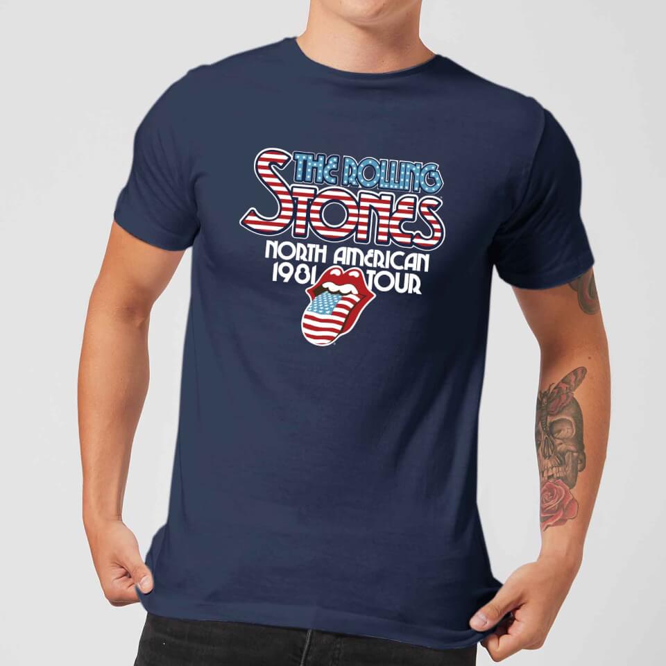 rolling stones 81 tour logo herren t-shirt - navy blau - xxl uomo