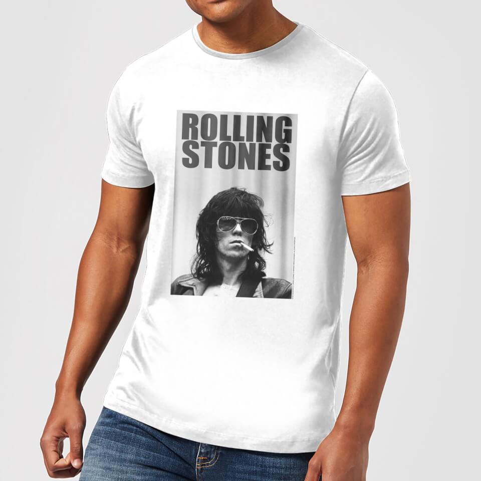 rolling stones keith smoking herren t-shirt - - l weiÃŸ uomo