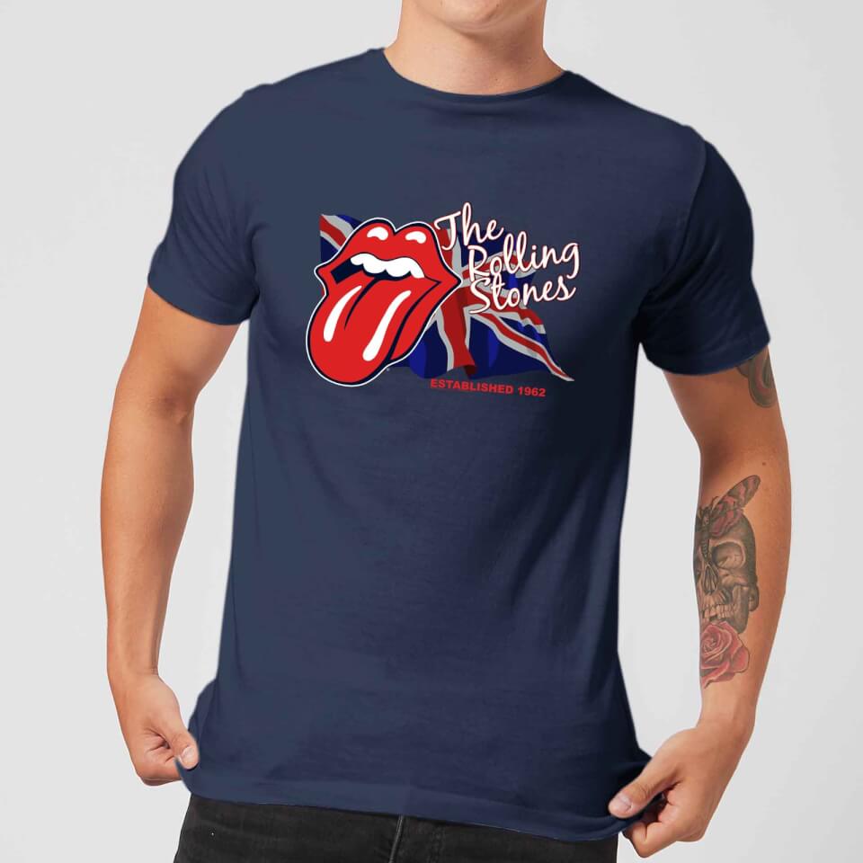 rolling stones lick the flag herren t-shirt - navy blau - l uomo