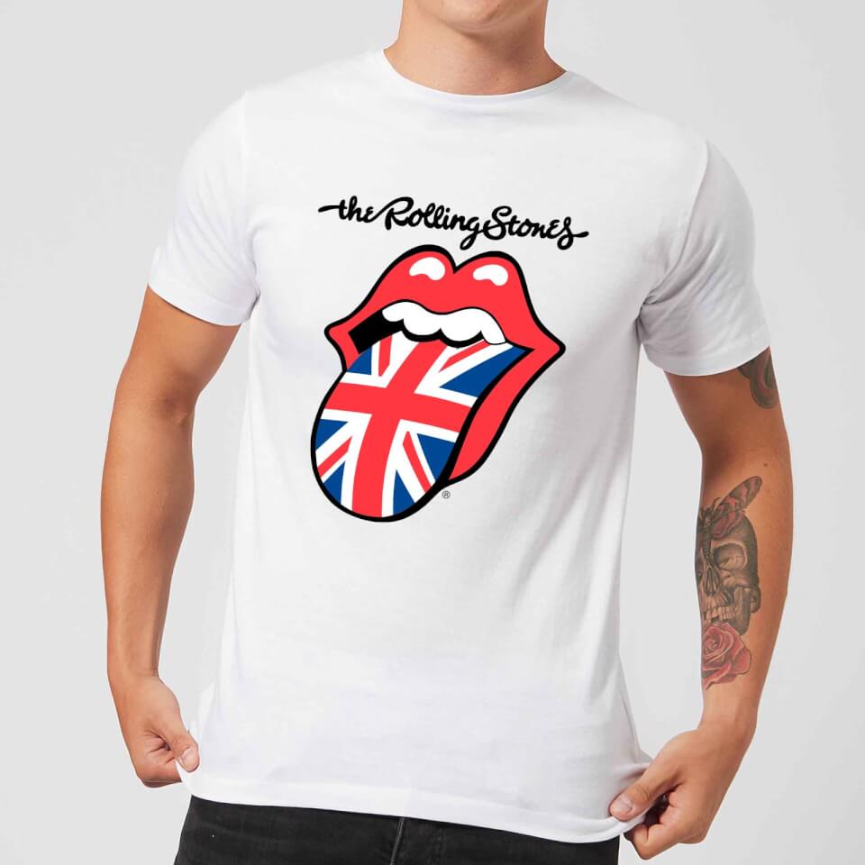 rolling stones uk tongue herren t-shirt - - xxl weiÃŸ uomo