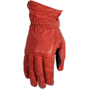 Rusty Stitches Johnny Motorrad Handschuhe - Schwarz Rot - L - Unisex
