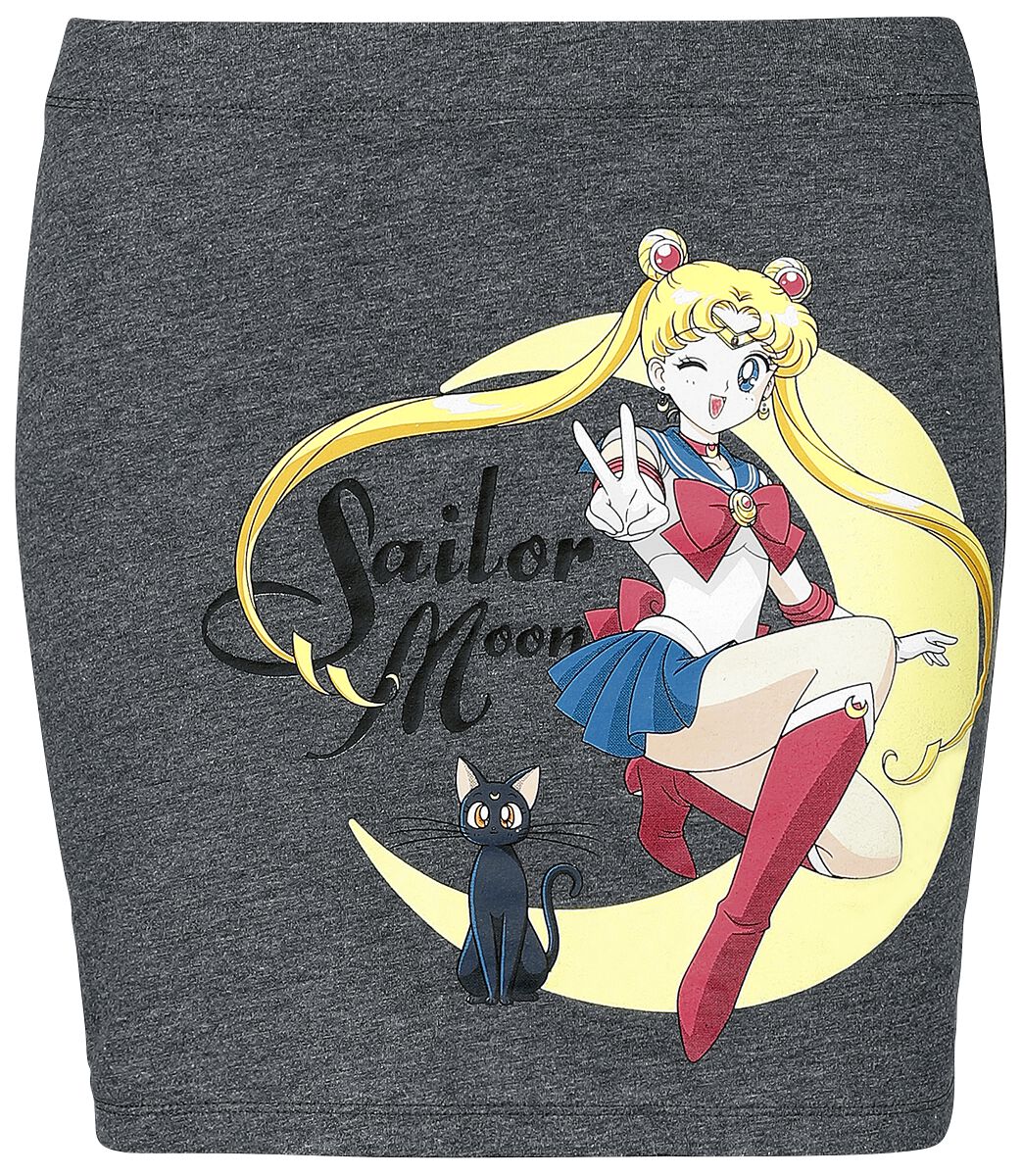 sailor moon - anime kurzer rock - s bis l - fÃ¼r damen - grÃ¶ÃŸe s - - emp exklusives merchandise! grau donna