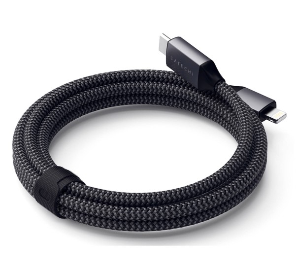 satechi type-c to lightning kabel 1,8m space gray, schwarz