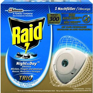 Sc Johnson Gmbh Raid® Night & Day Trio Insektenstecker, Regulierbarer Schutz Für Jede Raumgröße, 1 Nachfüller