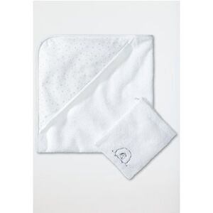Schiesser Baby-badeset Aus Handtuch Und Waschlappen Unisex Frottee Weiß - Original Classics 1