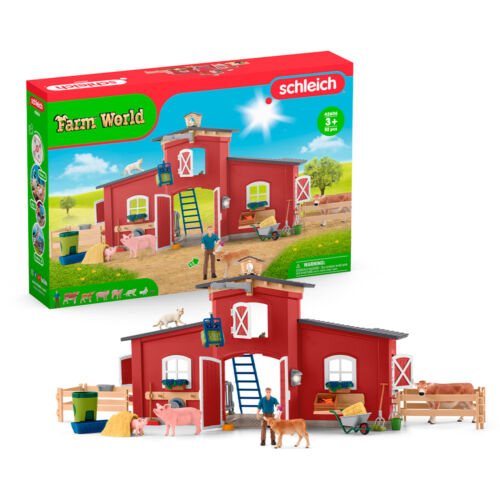 Schleich Farm World - 50x16x30 Cm - Großer Stall 42606 - Rot - Schleich - One Size - Spielzeug