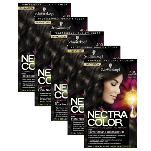 schwarzkopf nectra color 400 dunkelbraun haarfarbe - 3er pack - vorteilspack