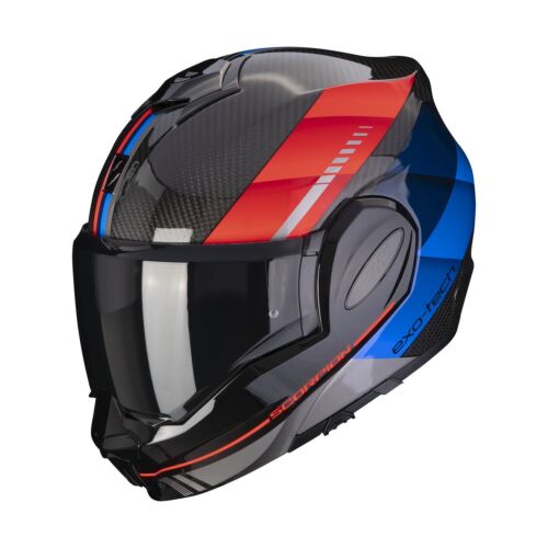 Scorpion Exo-tech Evo Carbon Genus Helm (schwarz/carbon/blau/rot) Gr: S (55)