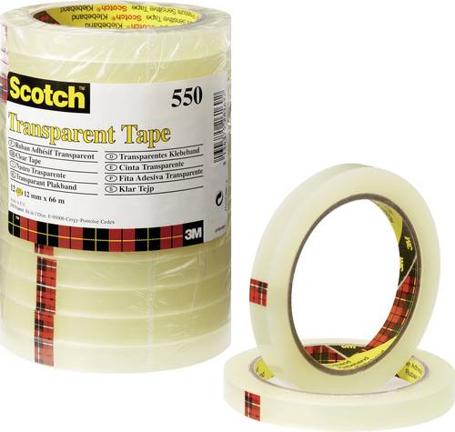 scotch 5501266 5501266 klebeband Â® 550 transparent (l x b) 66m x 12mm 12st.
