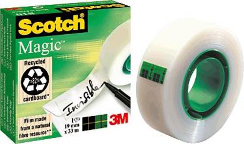 scotch klebeband magicÂ™ 810, zellulose acetat, unsichtbar, beschriftbar, 33 m x 19 mm