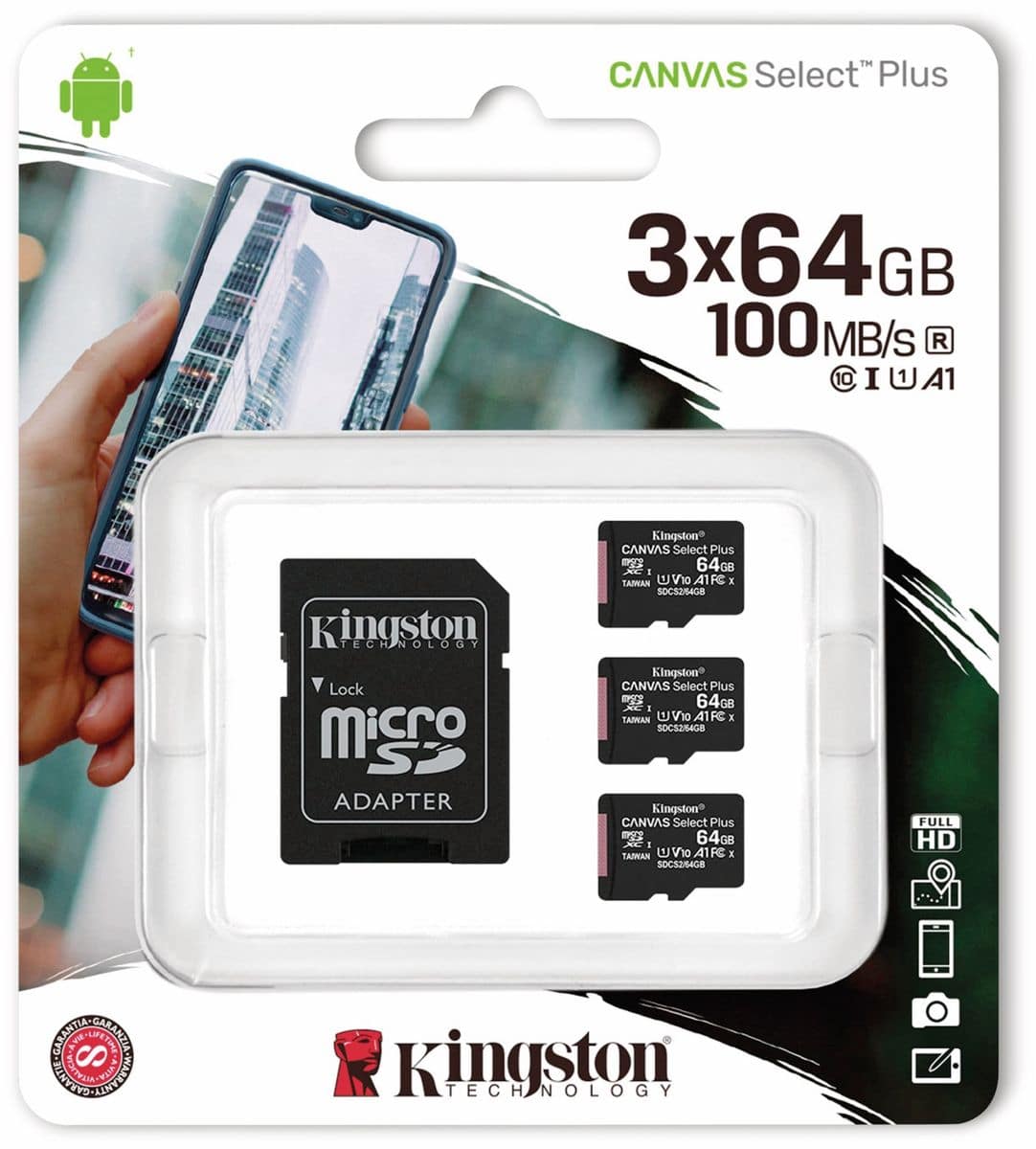 Sdcs2/64gb-3p1a Kingston Canvas Select Plus Flash-speicherkarte (microsdxc-a ~d~