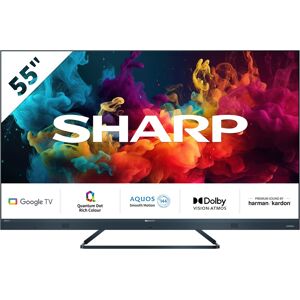 Sharp Uhd 4k Smart Tv Fernseher 55 Zoll Google Tv Bluetooth Triple Tuner Schwarz