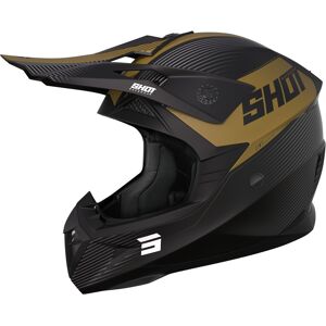 Shot Pulse Line Motocross Helm - Schwarz Gold - L - Unisex