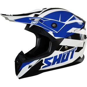 Shot Pulse Revenge Motocross Helm - Schwarz Weiss Blau - S - Unisex