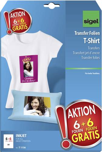 sigel t1156 t-shirt-transferfolie 197 g/mÂ² 12 blatt