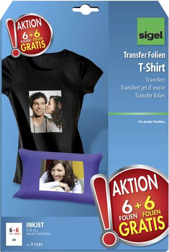 sigel t1157 t-shirt-transferfolie 250 g/mÂ² 12 blatt