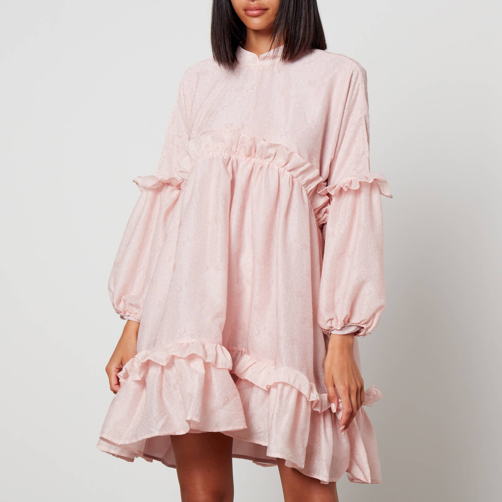 sister jane dream scents floral-embroidered organza dress - m/uk 10 rosa
