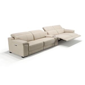Sofanella Leder Couch Garnitur Sora 4-sitzer 4sitzig Kino 382x105x72cm Beige