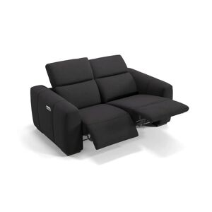 Sofanella Stoff Sofa Millesimo + Sitzheizung Couch Relaxsofa 174x76x114cm Schwarz
