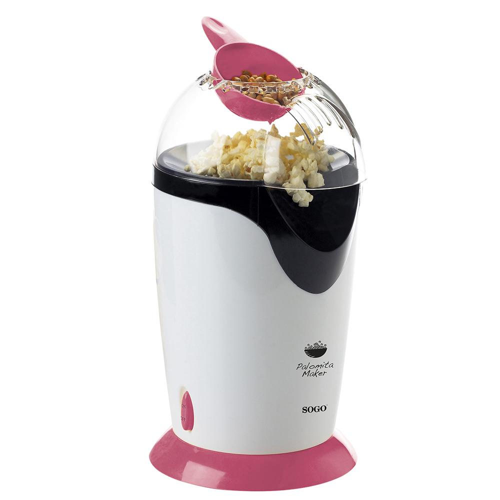 sogo popcornmaschine ohne Ã–l - 1200 w - rosa