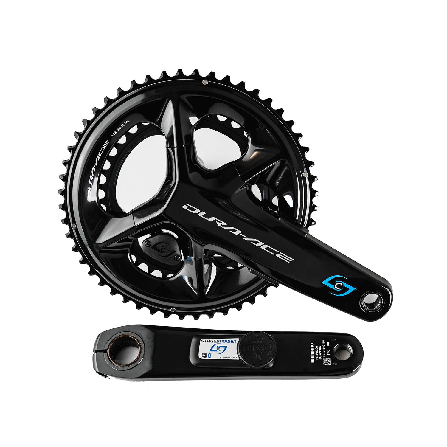 stages cycling kurbeln stages power lr - shimano dura-ace r9200 noir uomo