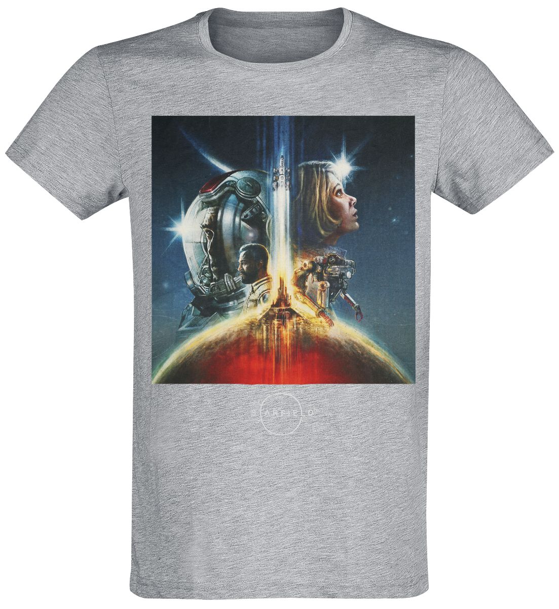 starfield - gaming t-shirt - box art - s bis xxl - fÃ¼r mÃ¤nner - grÃ¶ÃŸe xxl - grau