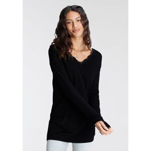Strickpullover Laura Scott Gr. 36, Schwarz (schwarz (aus Nachhaltigem Material)) Damen Pullover V-pullover