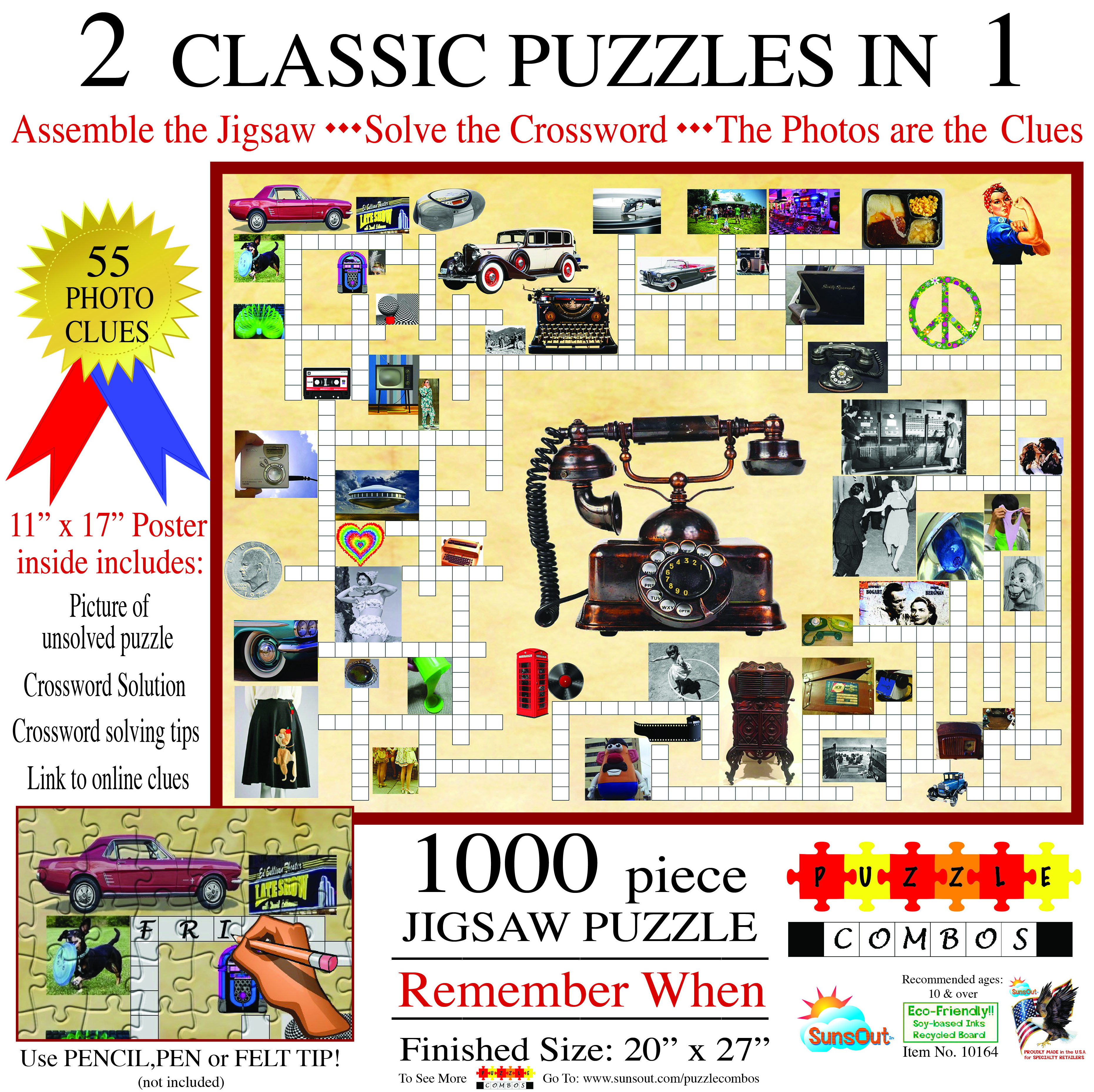 sunsout irv brechner - puzzle combo: remember when 1000 teile puzzle -10164