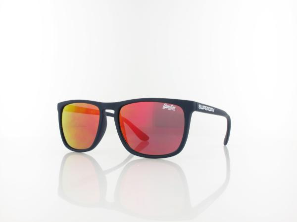 Superdry Shockwave Sonnenbrille Gummiert Dunkelblau Mit Rot Verspiegelte Gläser